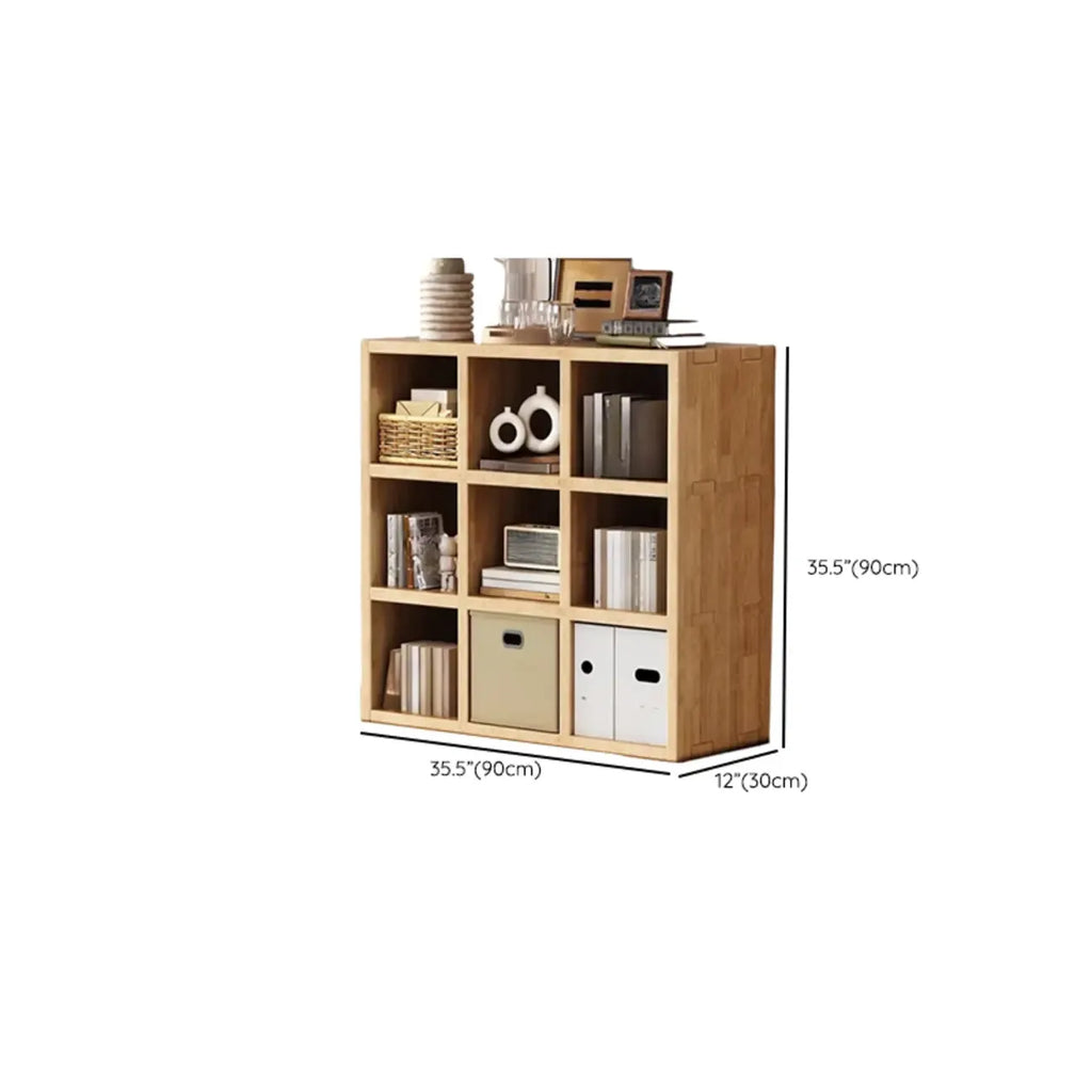 Modernes horizontales 8-faches Holzregal in Natur-Optik