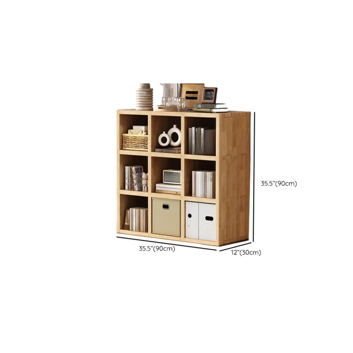 Modernes horizontales 8-faches Holzregal in Natur-Optik