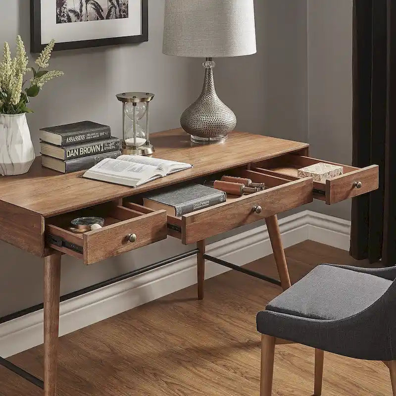 Aksel Wood Schreibtisch mit 3 Schubladen von iNSPIRE Q Modern