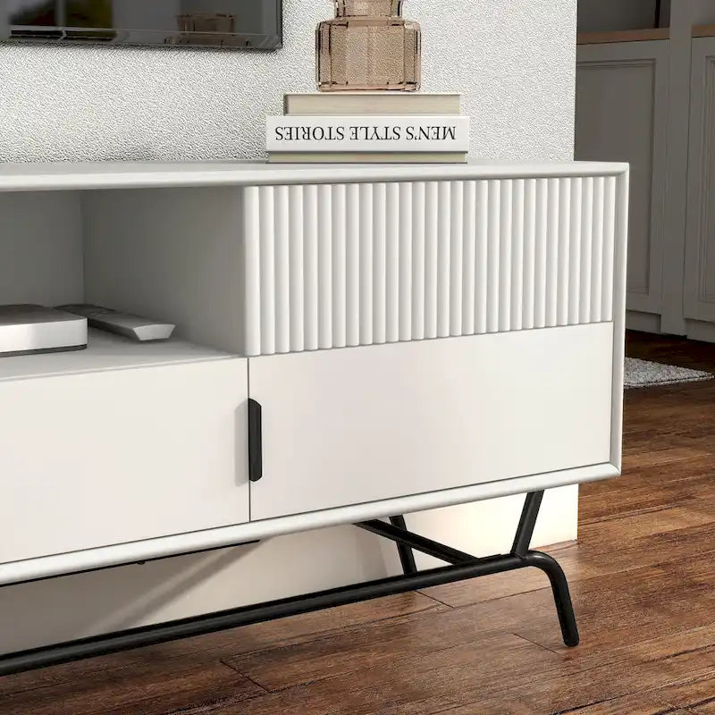 DH BASIC Modern 60-Zoll-TV-Lowboard mit 3 Schubladen und Kabeldurchführung von Denhour