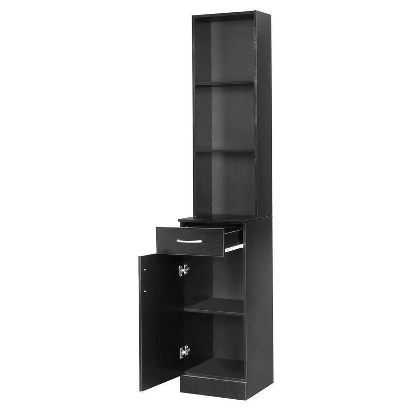 Hängeschrank fürs Badezimmer, Schwarz, High Cabinet
