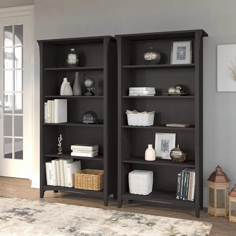 Salinas hohes Bücherregal mit 5 Ablagefächern (2er-Set) von Bush Furniture