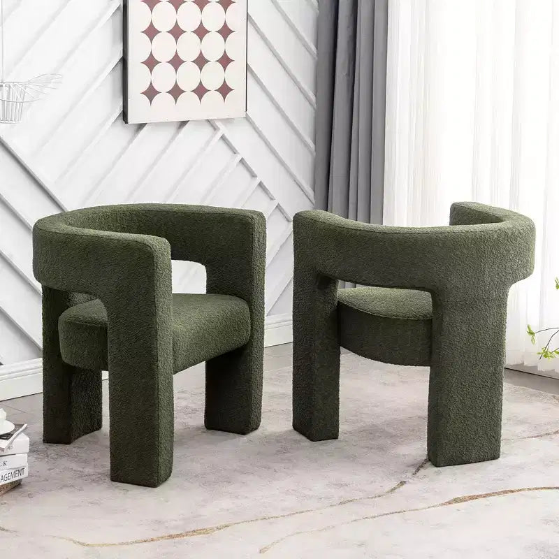2er-Set 28 breite Polster-Sessel mit Bouclé-Bezug – Kinwell