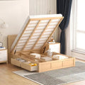Holz-Plattformbett mit Stauraum und 2 Schubladen