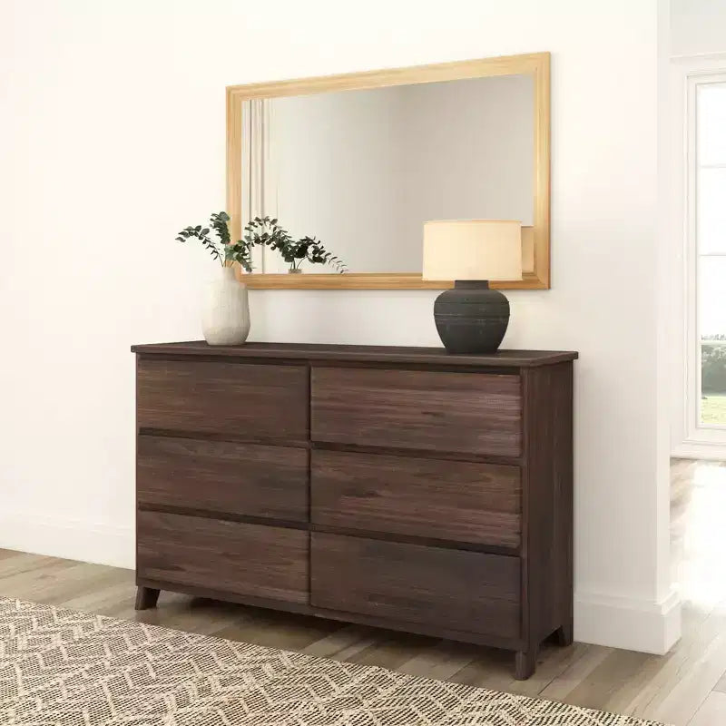 Massivholz-Kommode im Landhausstil mit 6 Schubladen
