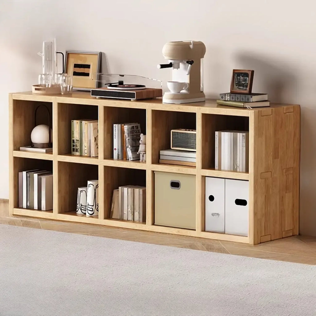 Modernes horizontales 8-faches Holzregal in Natur-Optik