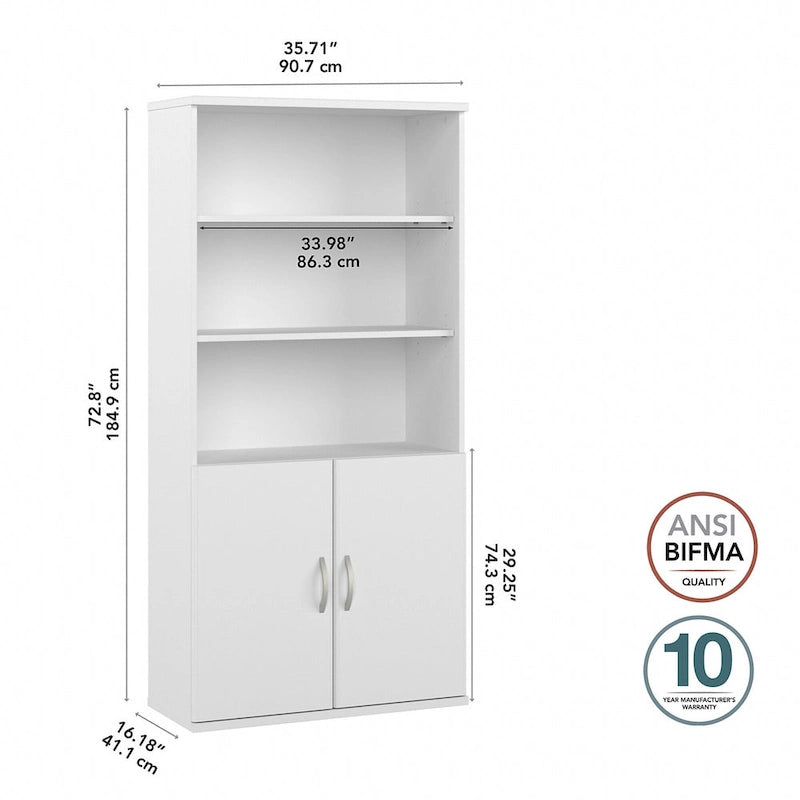 Hohes 5-stufiges Bücherregal mit Türen
