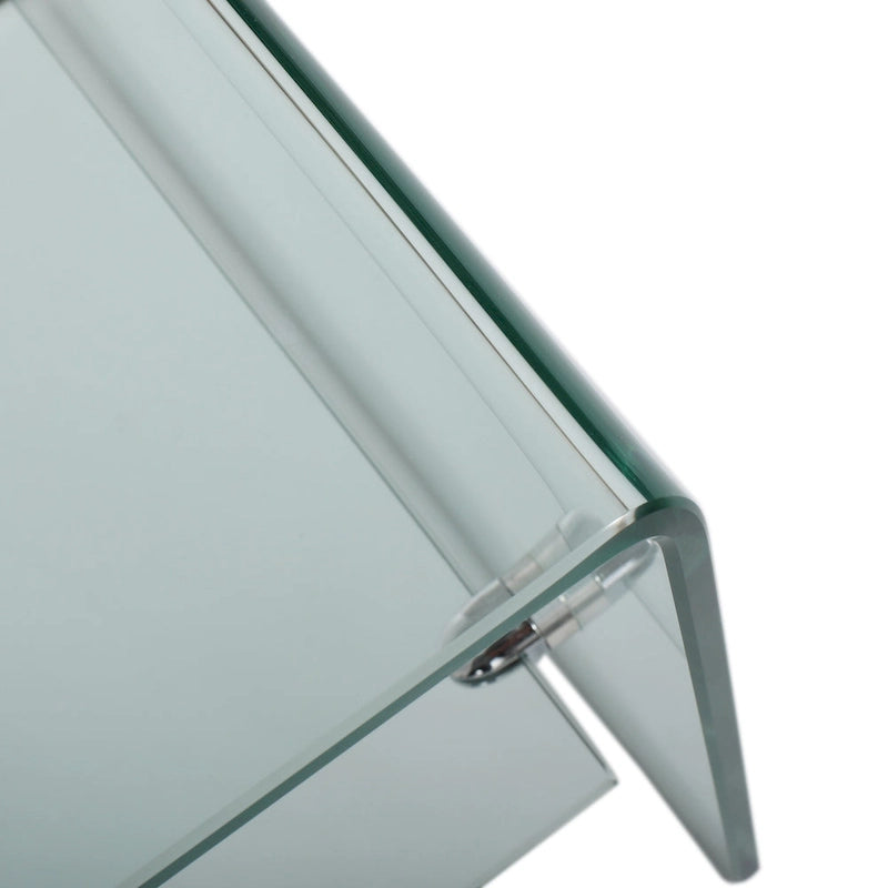 Transparenter TV-Ständer mit offener Rückseite und Glasablage, 39,37 Zoll breit, für Fernseher bis 39 Zoll