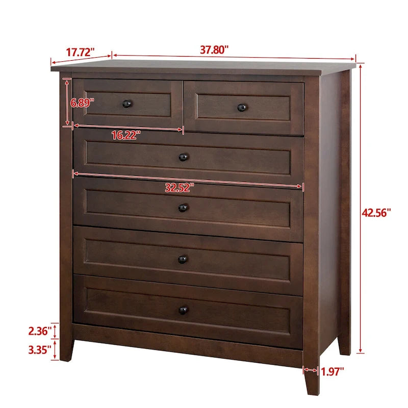 Kommode aus Massivholz mit sprühlackierten Schubladen, Buffetschrank, Sideboard mit Schließfächern, Anrichte, Konsolentisch mit Schließfächern