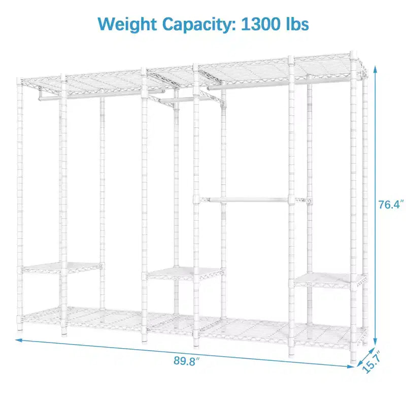 Extra großer, tragbarer Kleiderständer, Schwerlast-Garderobenständer, max. Tragkraft 1300 lbs (ca. 590 kg)