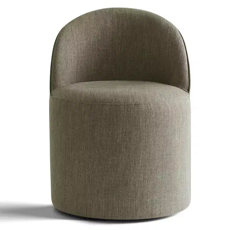Moderner, chenillengepolsterter, drehbarer Akzentsessel mit Rollen, armlehnloser, rollbarer Loungesessel für Wohnzimmer, Schlafzimmer oder Homeoffice – Panipeachy