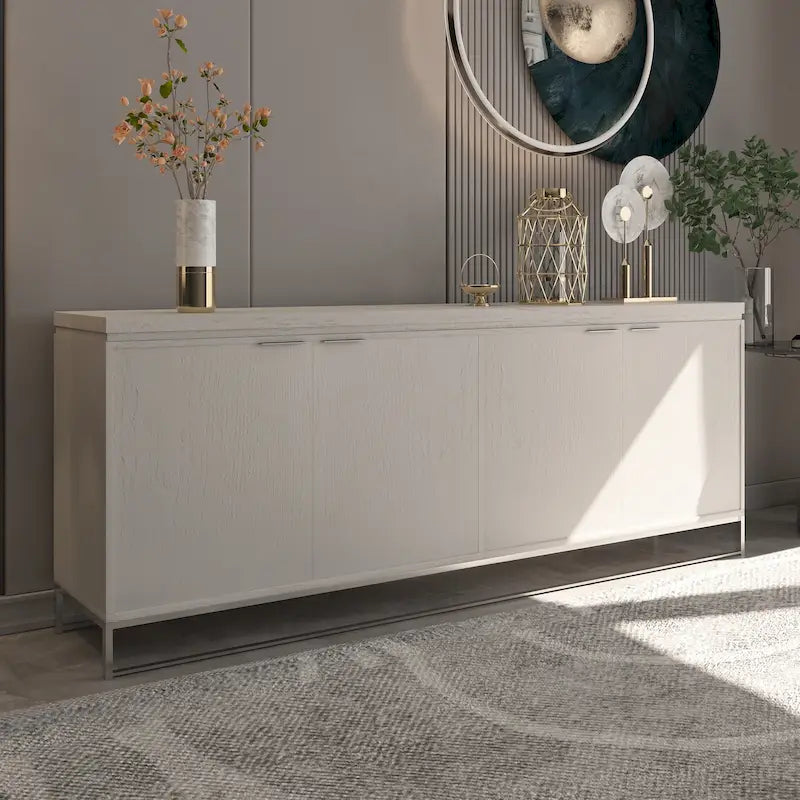 Clihome Möbel-Akzentschrank aus Holz mit 4 Türen