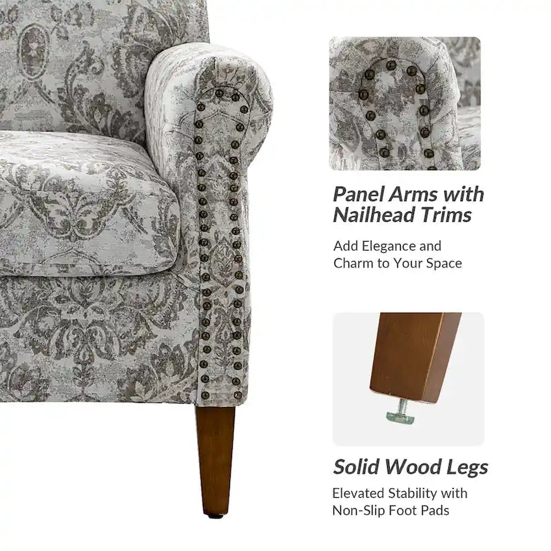 Giampiero Wohnzimmer-Sessel mit Ziernägeln, 2er-Set von HULALA HOME