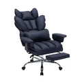 Großer Bürostuhl für große Personen mit Fußstütze, Gaming-Stuhl mit hoher Rückenlehne, Leder-Chefsessel, ergonomischer Schreibtischstuhl mit Lendenwirbelstütze