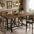 GDFStudio Bar-Stehtisch aus rustikalem Holz und Metall
