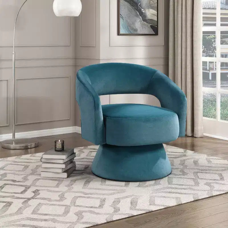 GDFStudio Hudson Moderner Luxus-Akzentstuhl mit Samtbezug und Drehfunktion