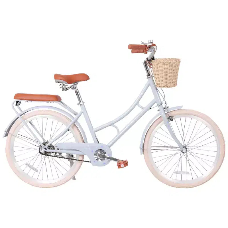 NAYSAYE Damen-Strandcruiser mit Frontkorb und robustem Rahmen für komfortables Pendeln in der Stadt und draußen, Blau, 63,98*24,53*38,82