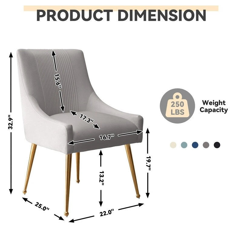 SEYNAR Moderner Glamour Samt-Esszimmerstuhl 8er-Set für das Esszimmer, getufteter Schminkstuhl für das Wohnzimmer (ohne Tisch)