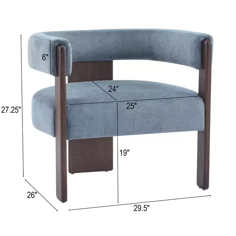 Christopher Knight Home Noah moderner Akzent-Sessel mit Polsterung und Gestell aus Kautschukholz