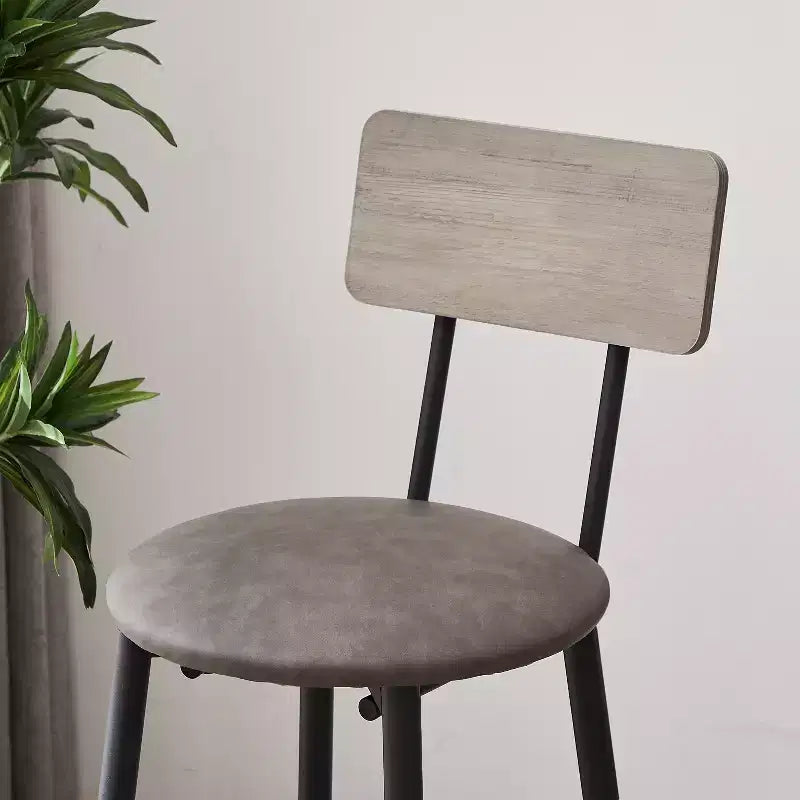 5-teiliges Esszimmertisch-Set, Bartisch-Set mit 4 gepolsterten Hockern, Holzlehne und ringförmiger Fußstütze, für Wohnzimmer, Arbeitszimmer und Esszimmer