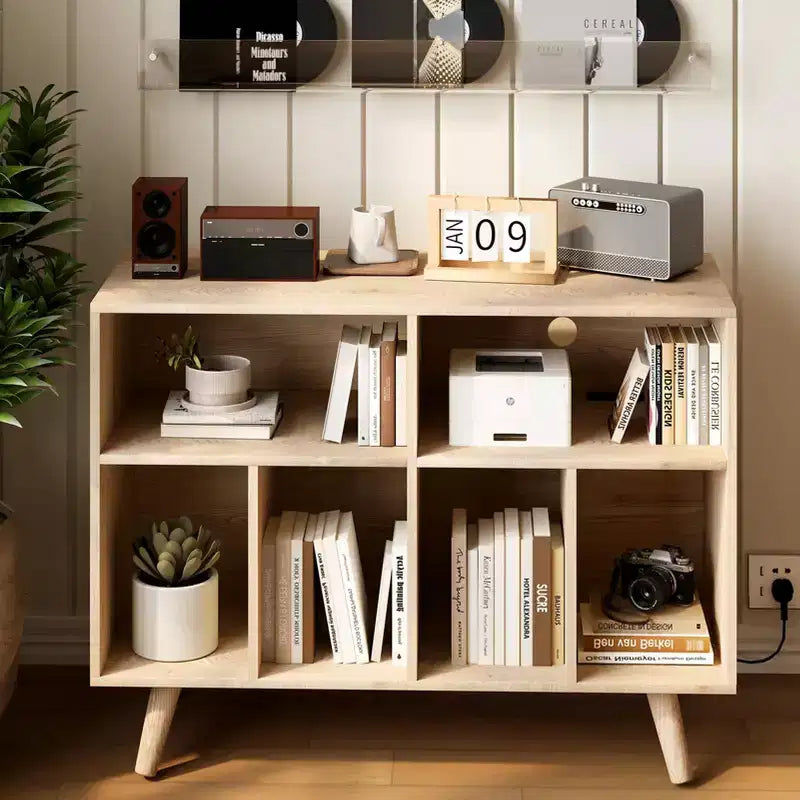 COZONY Plattenspieler-Ständer mit Vinyl-Aufbewahrung, 39,5 Zoll dekoratives Bücherregal Plattenspieler-Ständer fasst bis zu 350 Alben Wohnzimmer
