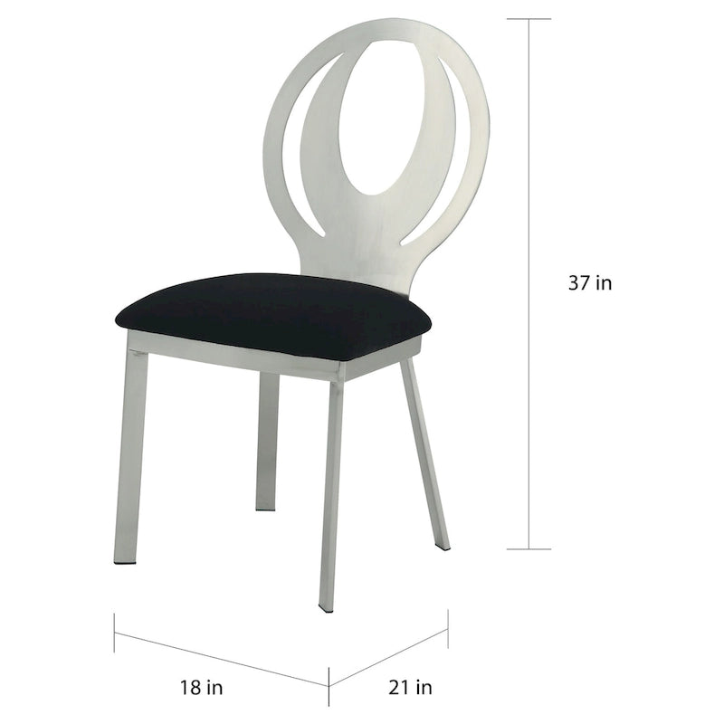 Heer Modern 7-teiliges Esszimmer-Set aus schwarzem Stahl mit U-förmigem Sockel von Furniture of America