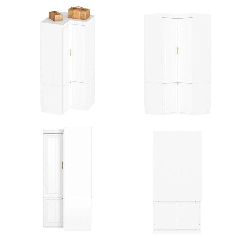 Kleiderschrank-Organizer, Kleiderschränke mit Hängestange und 4 Schubladen, großer Stauraum
