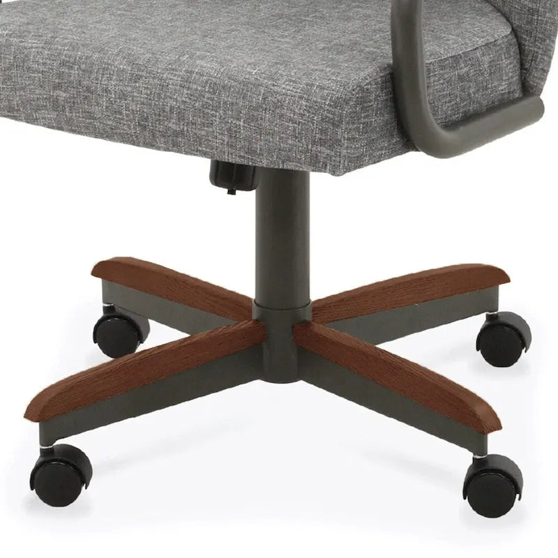 Chromcraft Douglas Esszimmerstühle mit Rollen in Kastanienbraun, graues Finish (2er-Set)
