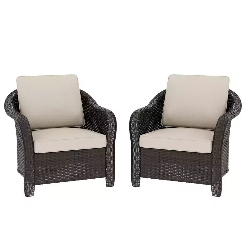 UPTIOT 2-Sitzer Outdoor-Rattansessel mit Auflagen