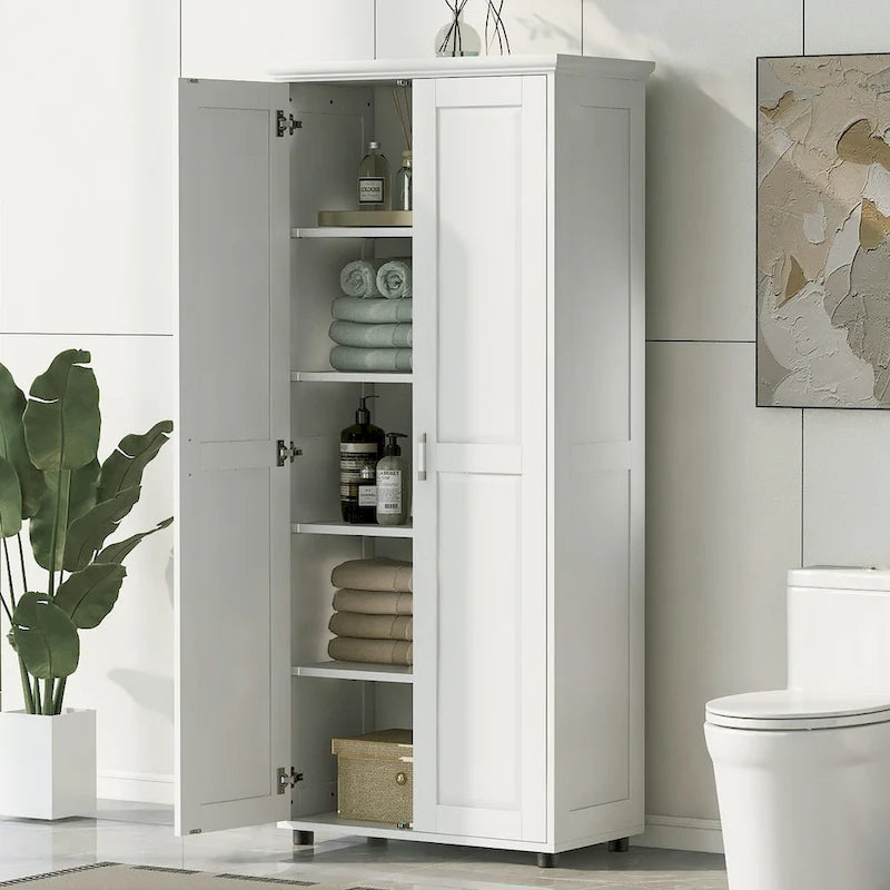 Badezimmerschrank mit zwei Türen, verstellbarem Regal und MDF-Platte