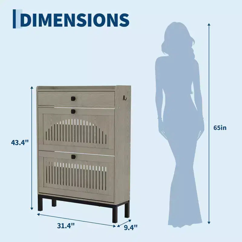 Moderner Schuhschrank aus Holz, verstellbarer Regalboden, freistehendes modernes Design, für Flur, Wohnzimmer
