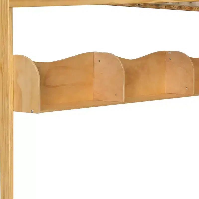 Queen-Hochbettgestell mit Treppe, Kleiderschrank & Regalen - MDF, 650 lb