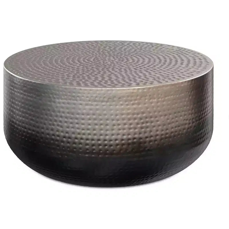 Kacy 36 Zoll breiter, moderner Couchtisch aus Metall in Silber-Ombré, montiert