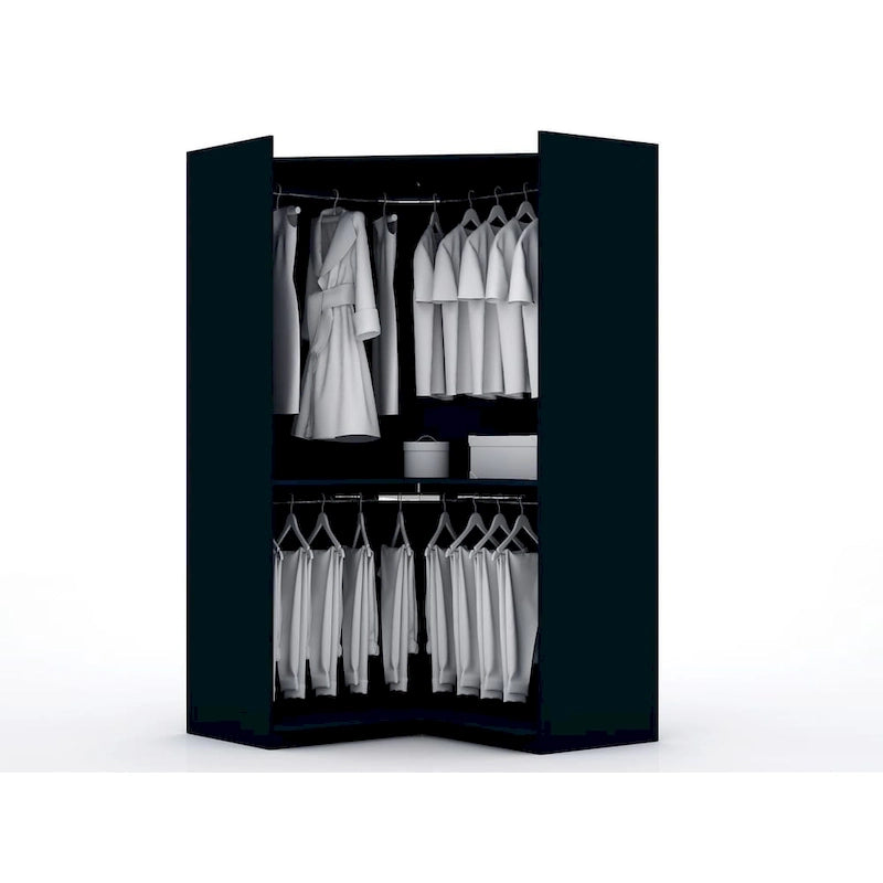 Mulberry 2.0 halb-offenes, 3-teiliges, modernes Eck-Kleiderschrank-Set mit 4 Schubladen