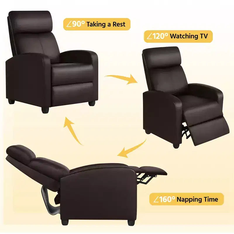 Yaheetech 2er-Set moderne Relax-Sofas aus PU-Leder für Wohnzimmer und Schlafzimmer