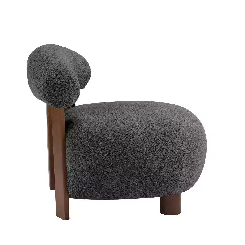 Christopher Knight Home Gareth moderner Akzent-Slipper-Sessel aus Holz mit Bouclé-Polsterung