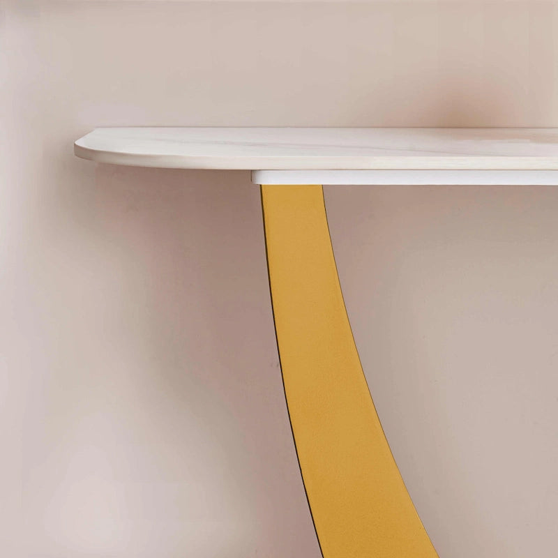 Moderner Konsolentisch, exquisites Formdesign, Metallrahmen mit verstellbaren Fußgleitern für den Eingangsbereich