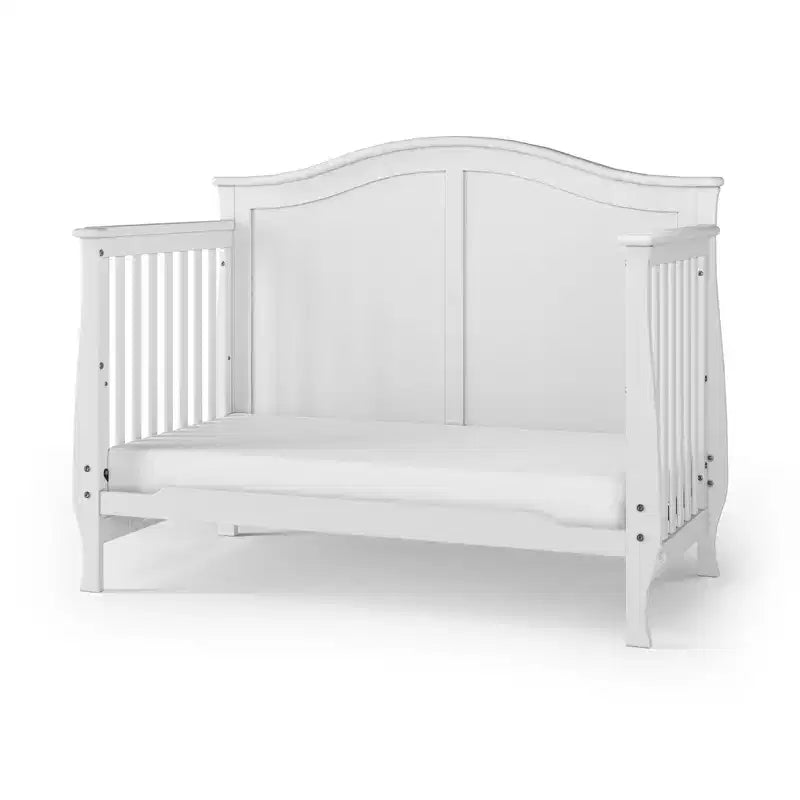 4-in-1-Wandlungsfähiges Babybett, wandelbar zum Tagesbett, Kleinkindbett und Full-Size-Bett, 3 Matratzenpositionen, babyfreundliche Oberflächenbeschichtung