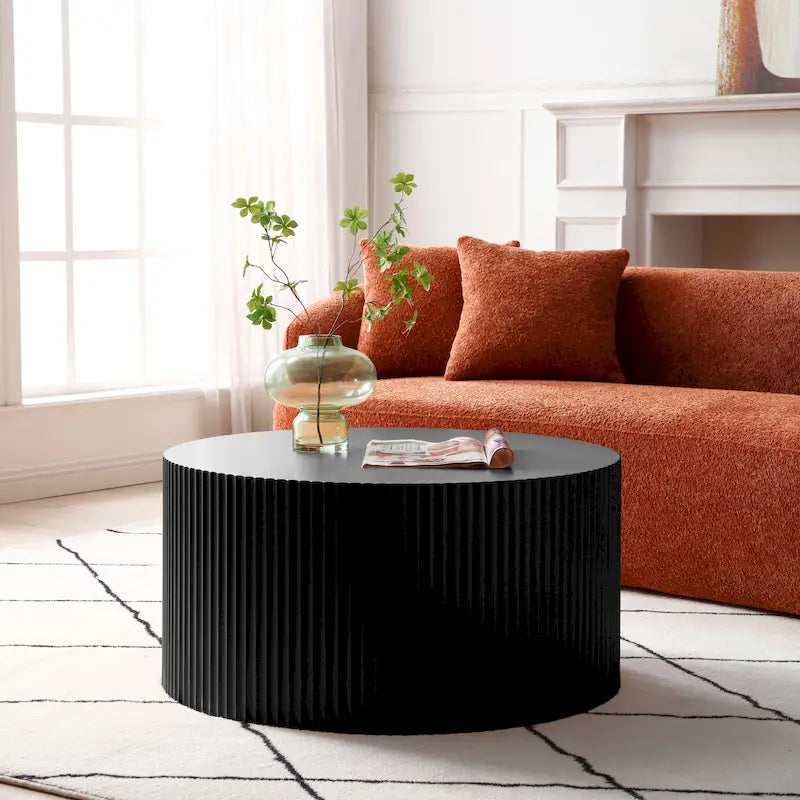 Modernes, glamouröses rundes Satztisch-Set für das Wohnzimmer (2-tlg.), nicht montiert
