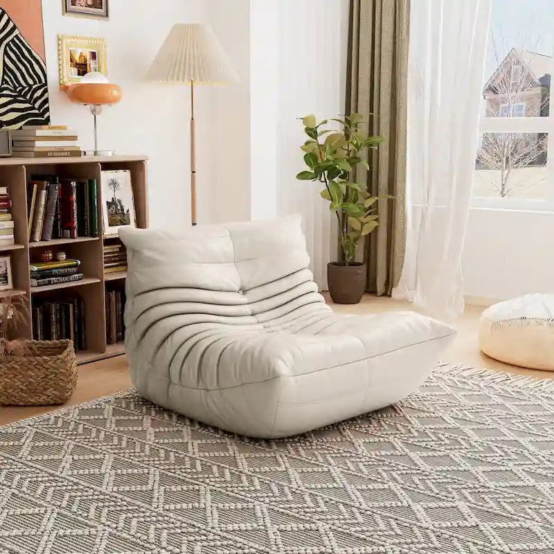 Furgle Mikrofaser-Ledersofa Ergonomisches Design Lazy Sofa Bodensofa