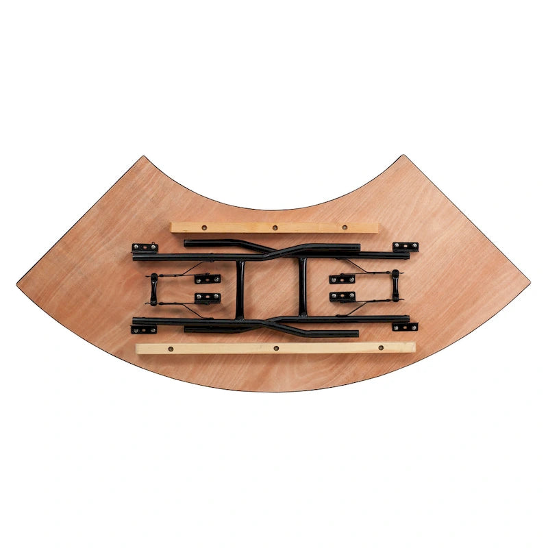 4-Fuß Serpentine Holz Klapp-Bankett-Tisch - 24B x 48T x 30.25H - 24B x 48T x 30.25H
