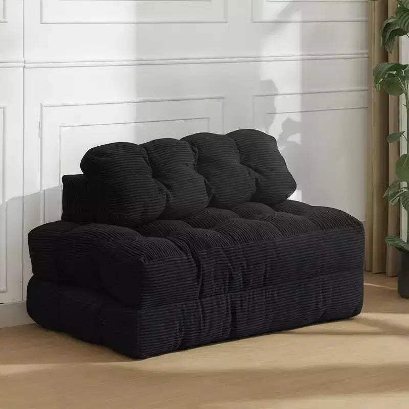 3-in-1-Klappsofa mit Schlaffunktion, umwandelbarer Schlafsessel mit Kissen, tragbarer ausklappbarer Sessel mit Schlaffunktion, bequemes Bodensofa mit Rückenstütze fürs Wohnzimmer, Beige