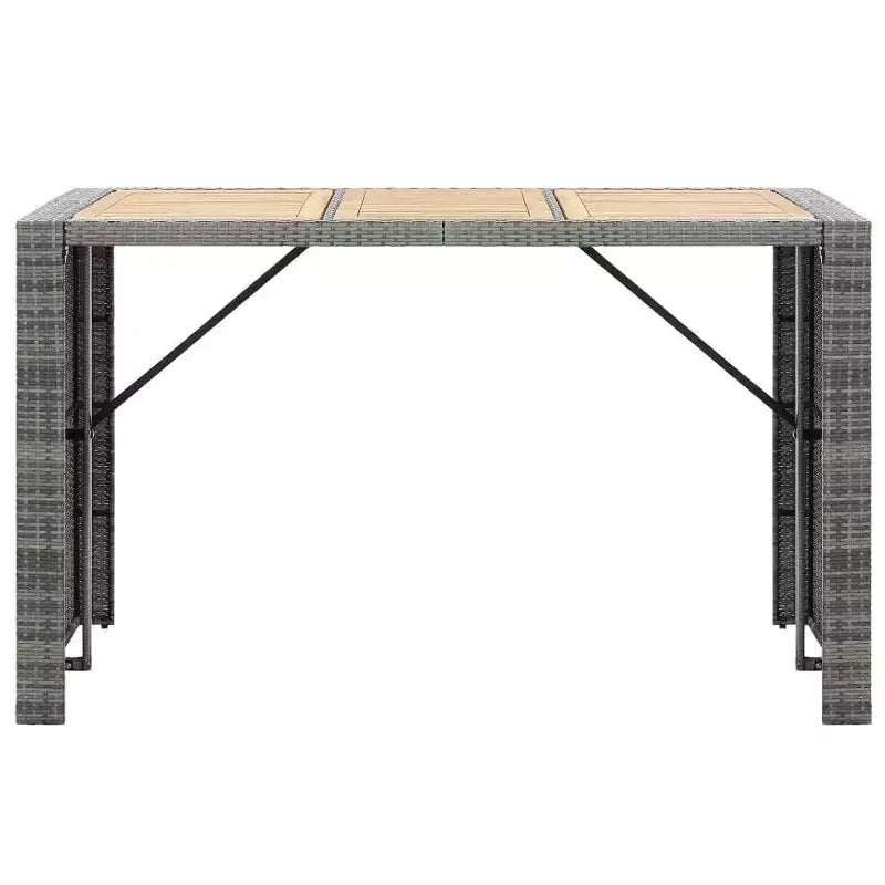 vidaXL Terrassenbar-Set 7-teilig Outdoor-Bartisch und Barstühle aus schwarzem Poly Rattan