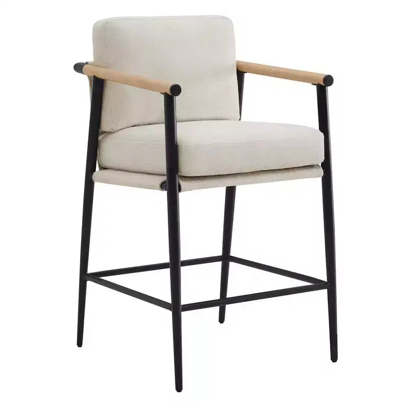 Spruce&Spring Moderne Tresenhocker mit Armlehnen & Metallgestell, 2er-Set