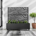 MAYEERTY Pflanzkasten mit Spalier Eisen Schwarz Lamellen Klassisch Helen Street 01 Kombinierter Stil 72x47x16in 3-teiliges Set