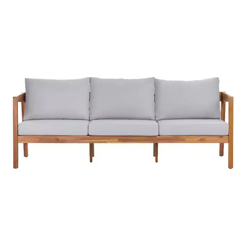 ModernLuxe 4/5-teiliges Akazienholz-Terrassenmöbel-Sofa-Set, Outdoor-Sitzgruppe mit Couchtisch für Veranda/Garten/Balkon