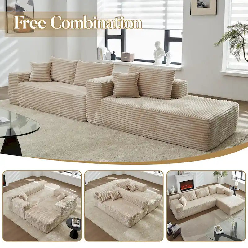 Modernes Polster-Chaiselongue-Sofa mit Kissen für das Wohnzimmer