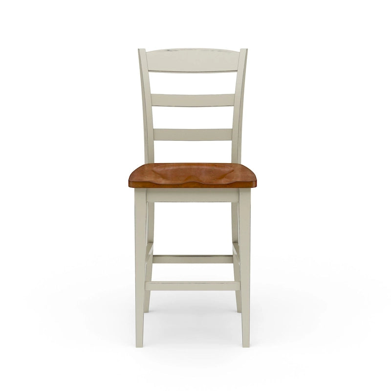 Homestyles Monarch 3-teiliges Kücheninsel-Set aus cremeweißem Holz mit ausklappbarer Holzplatte – 48 x 25 x 36