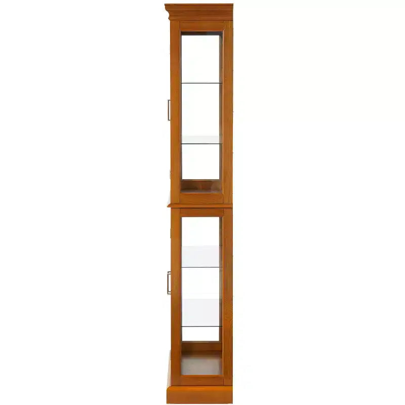 Vitrine, Wohnvitrine mit 6 verstellbaren Einlegeböden und Türen aus gehärtetem Glas, hoher Schrank für Wohnzimmer, Schlafzimmer