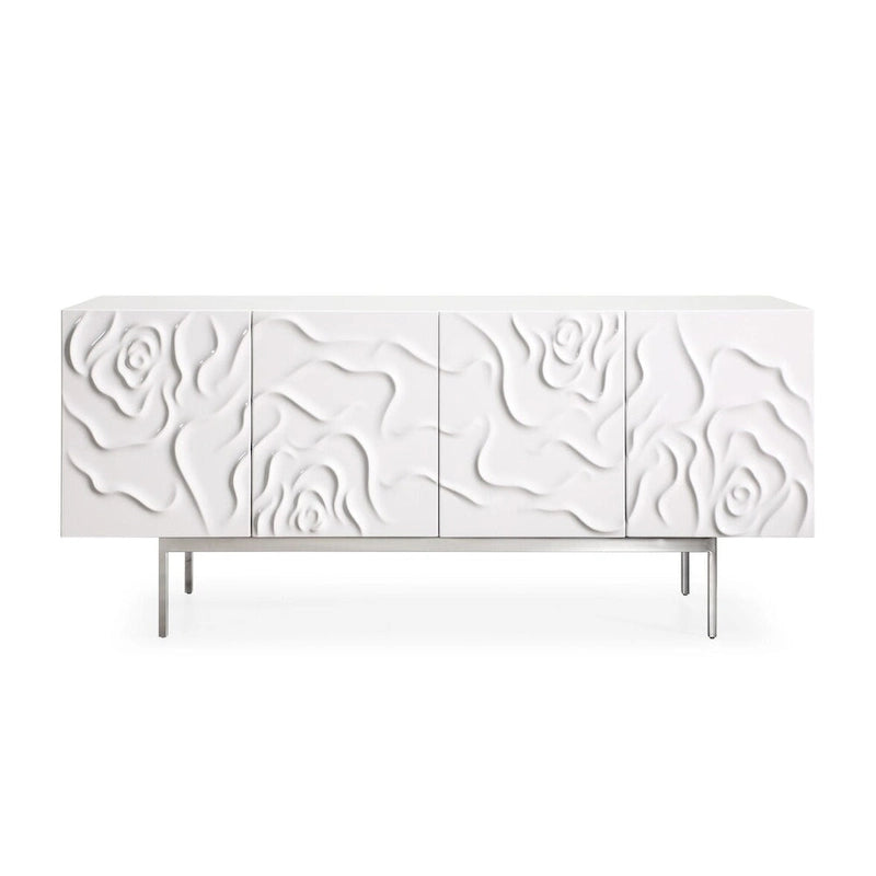 Modernes Sideboard in Weiß Hochglanz mit Soft-Close-Türen